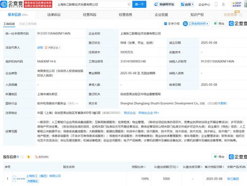 張江集團布局未來 成立數智經濟發展公司，深耕數據處理服務新藍海